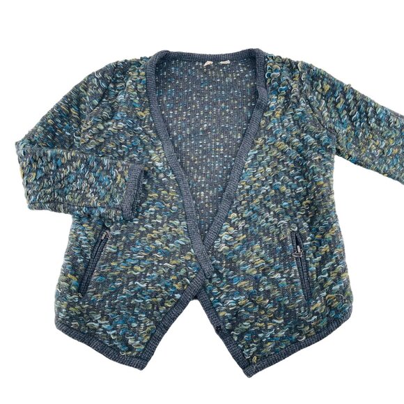 Moth Womens Open Front Cardigan Sweater S Wool Blend Multi-Color Anthropologie - Picture 1 of 5